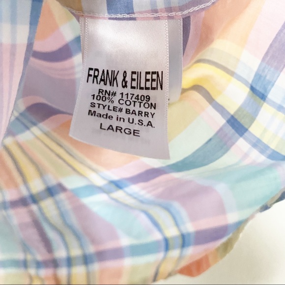 Frank & Eileen Pastel Plaid Barry Button Up Top Size Large - Picture 5 of 6